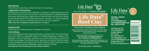 Life Data Hoof Clay Etikett
